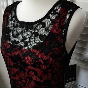 Red and Black Lacy Dress